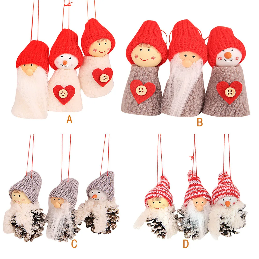 3 шт. Рождественская плюшевая кукла Рождественское украшение для дома креативная
