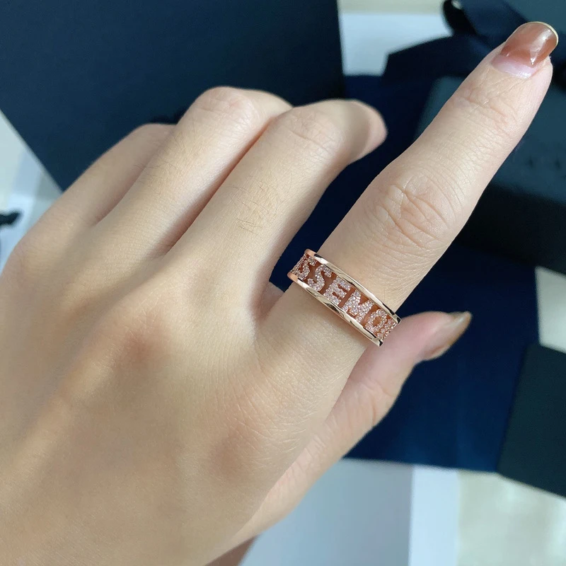 Fashion Charm Sterling Silver Copy 1:1 Replica Embrass Love Kiss Letter Ring Women Jewelry Gift With Logo | Украшения и