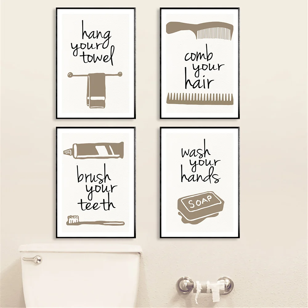Детский плакат уборная ваши руки Чистите зубы холст настенные художественные