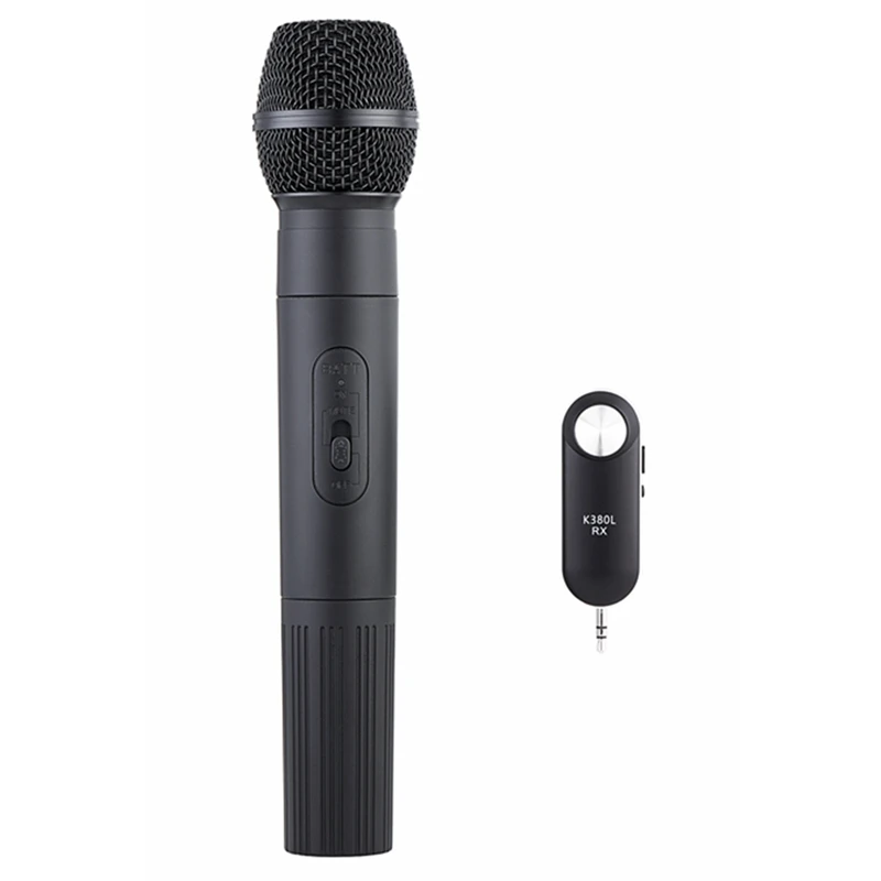 K380L Wireless UHF Microphone 3 5mm 6 35mm USB Megaphone Handheld Mic with Receiver for Karaoke Speech Loudspeaker | Электроника