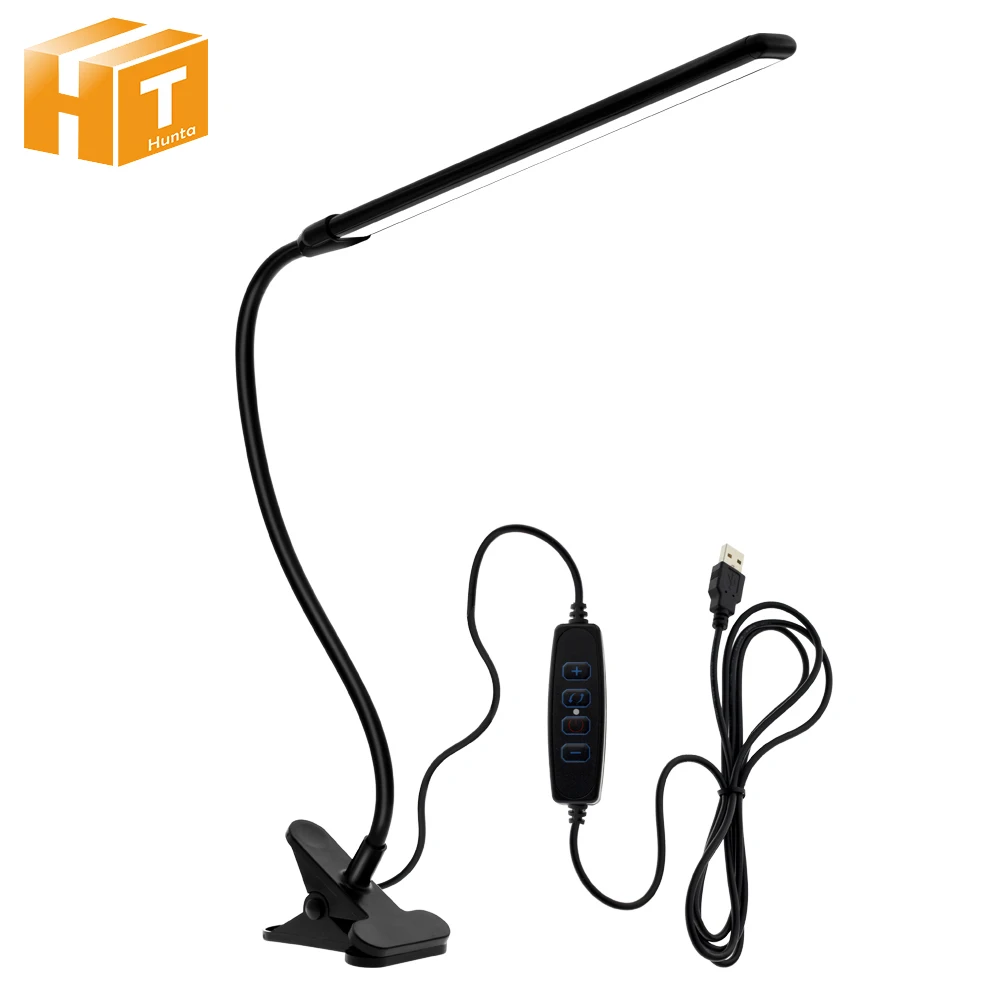 Светодиодный настольная лампа с защитой USB Настольная зажимом на светильник