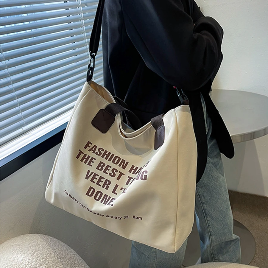 

Casual Canvas Large Capacity Women's Handbag Big Tote Luxury Ladies Handbags Crossbody Bag Designer Shopping Shoulder Bags 2022