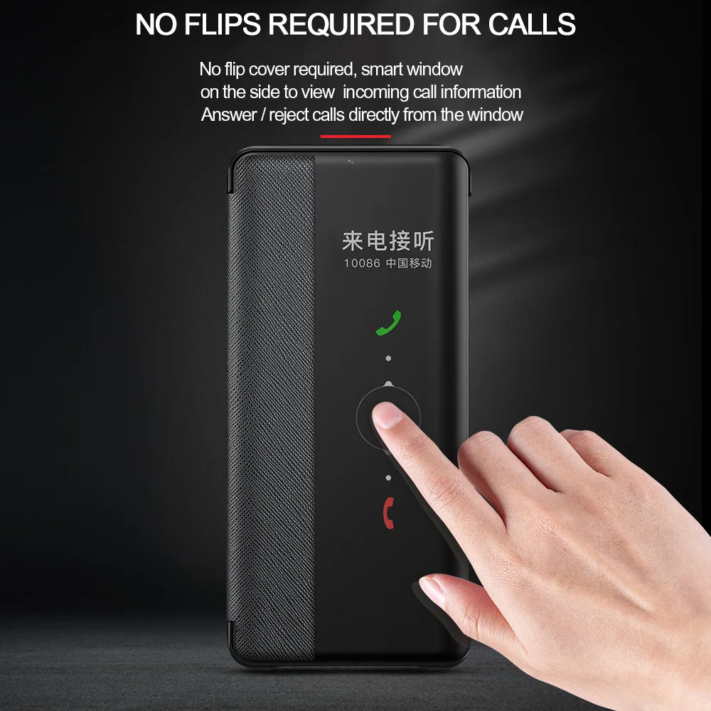 Кожаный чехол книжка для Huawei P40 Pro Smart Touch View Flip Для P30 P20 Mate 10 20X30 модный защитный