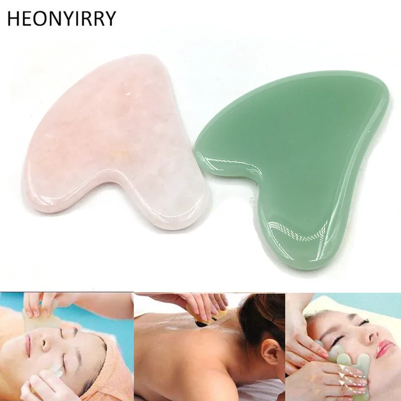 Натуральный нефритовый ролик для массажа лица Gua Sha доска ухода за кожей
