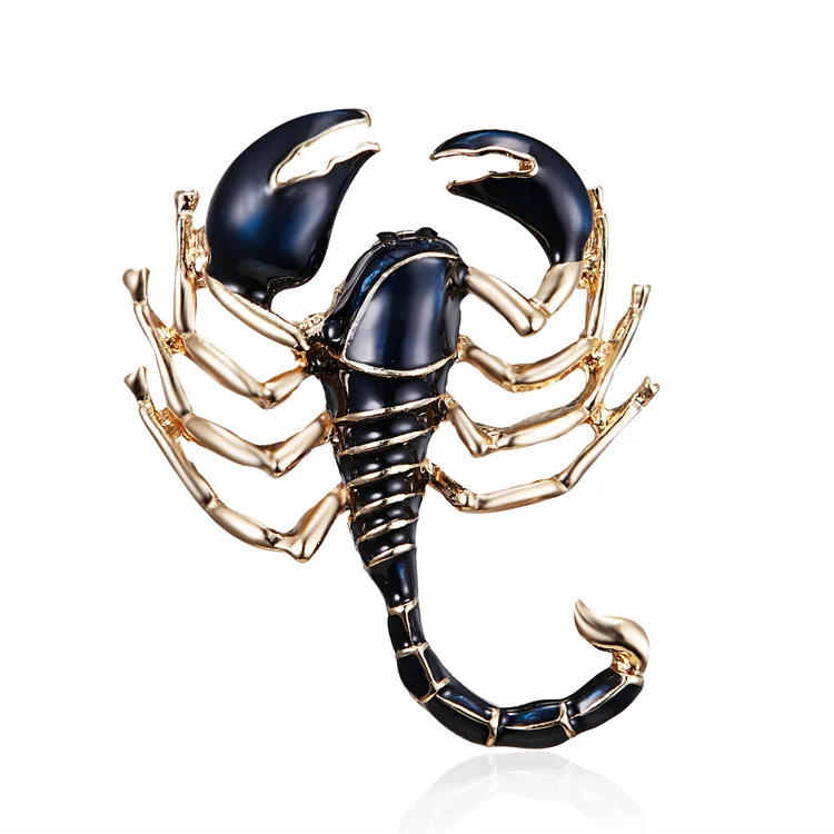 

American New Fashion Creative Scorpion Painting Oil Animal Brooch Personality Insect Breastpin Factory Direct Sales Wholesale