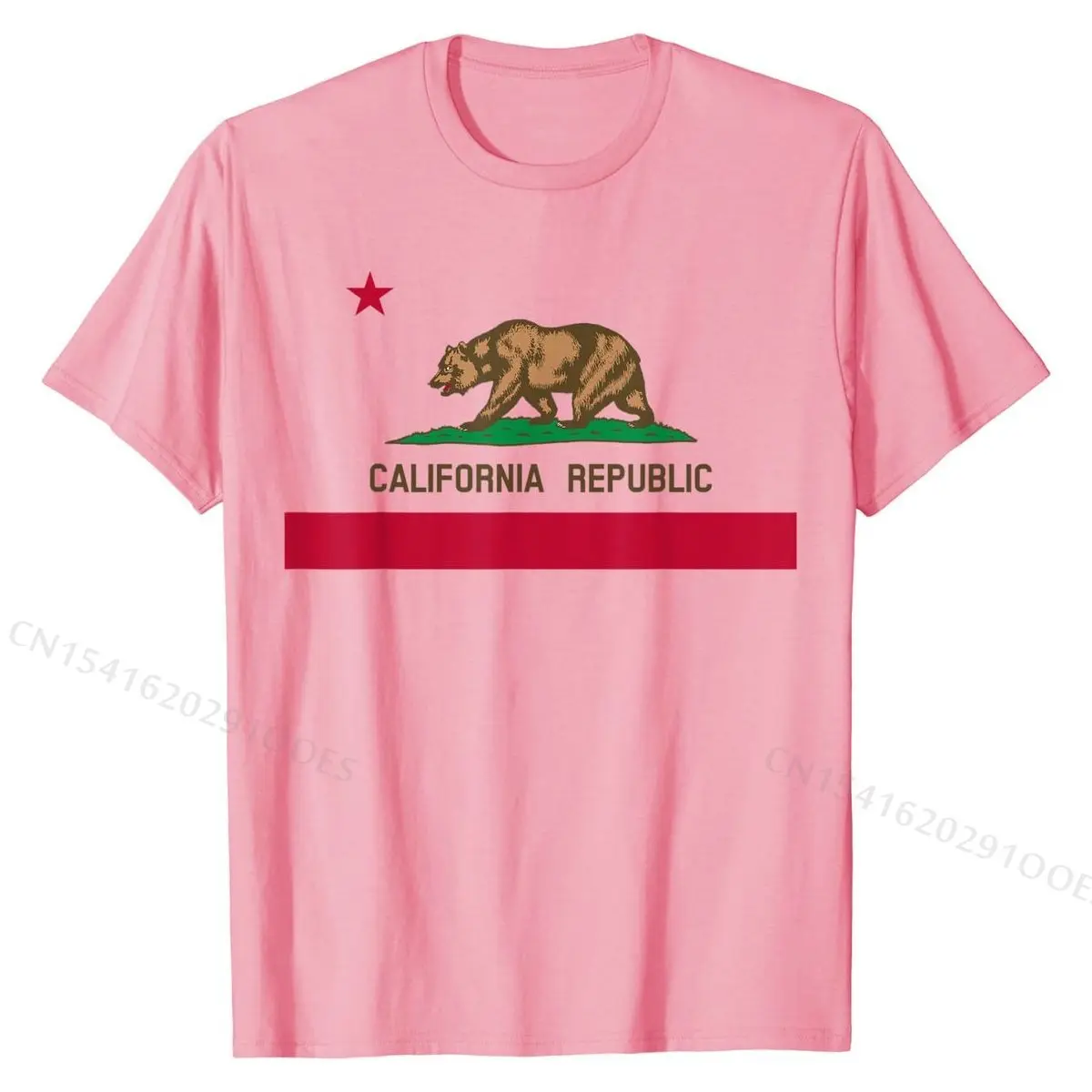 Футболка хлопковая в стиле хип-хоп с флагом штата Калифорния | Футболки на заказ