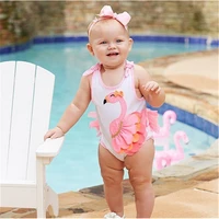 new toddler baby girls swimwear girls cute flamingo swimsuits one piece bowknot bikini swimming bathing suits swimwear beachwear