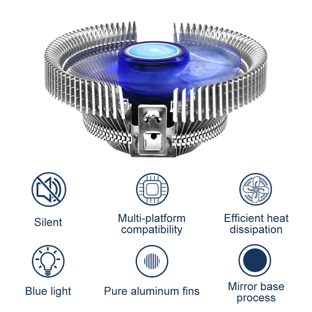 Low Profile Cpu Air Cooler With 120mm Quiet Fan Aluminum Fins For Amd Am4 Am3+ Am3 Am2+ Am2 Fm2 Fm1 Lga 2011 1366 115x | Компьютеры и