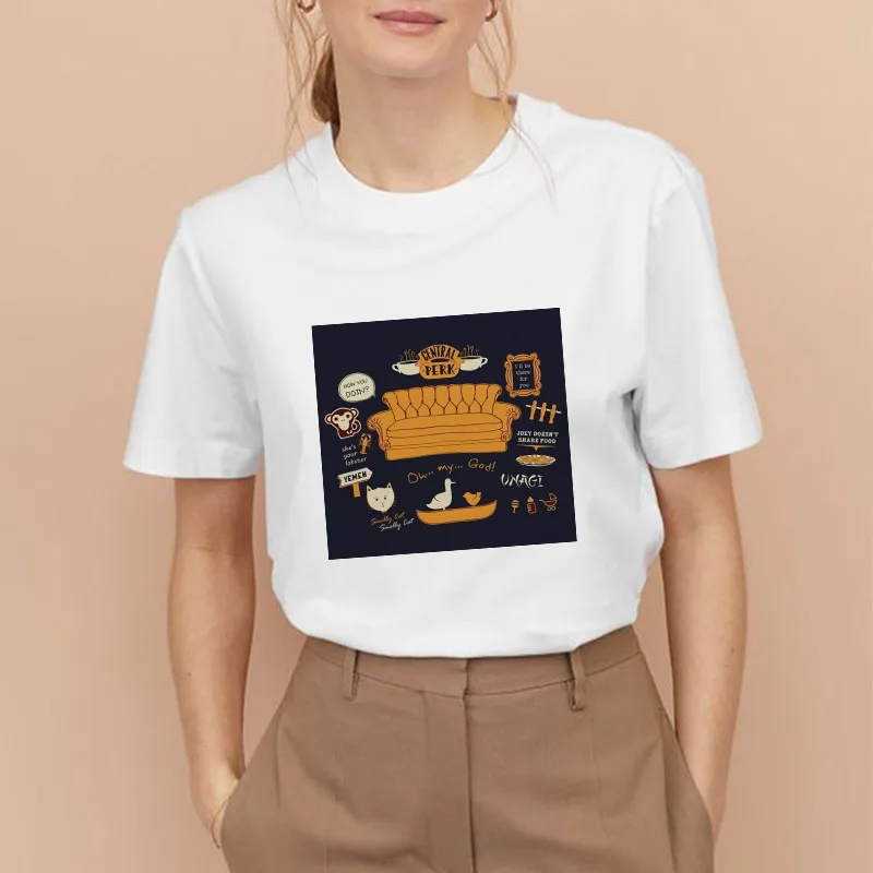 Свободное платье футболка с надписью ТВ шоу Friends (аксессуары для женщин короткий