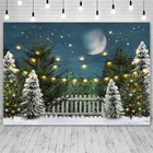 Avezano Рождественская елка зимний фон снежинка ночь Звезды Луна огни сосна Декор Детский фон фотостудия Фотофон