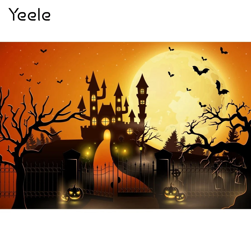 

Yeele фотосессия Хэллоуин фон летучая мышь мертвой древесины тыквы фонарь фотография для фотостудии