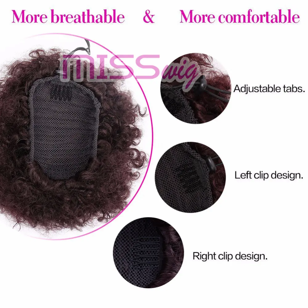 MERISIHAIR синтетические Короткие афро кудрявые шнурки конский хвост высокая