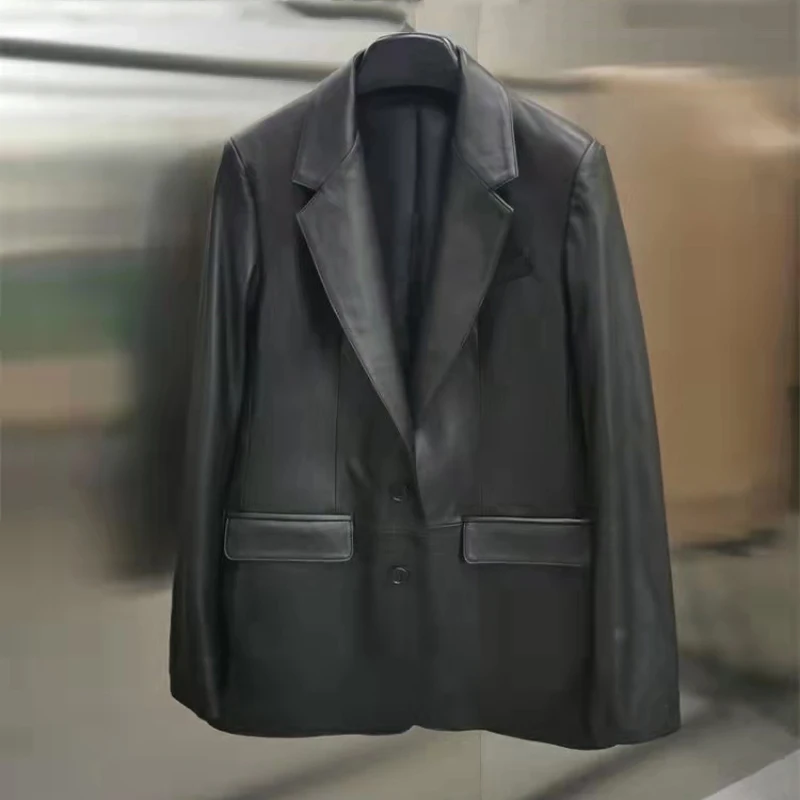 Женская куртка из натуральной овечьей кожи весеннее пальто стандартной длины