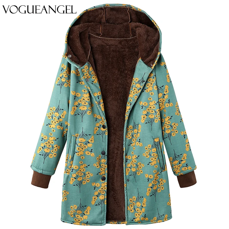 Новое поступление 2021 женская зимняя теплая куртка с капюшоном цветочным принтом