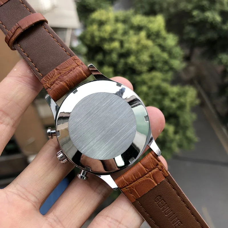 Механические Автоматические Мужские часы с кожаным ремешком от ведущего бренда