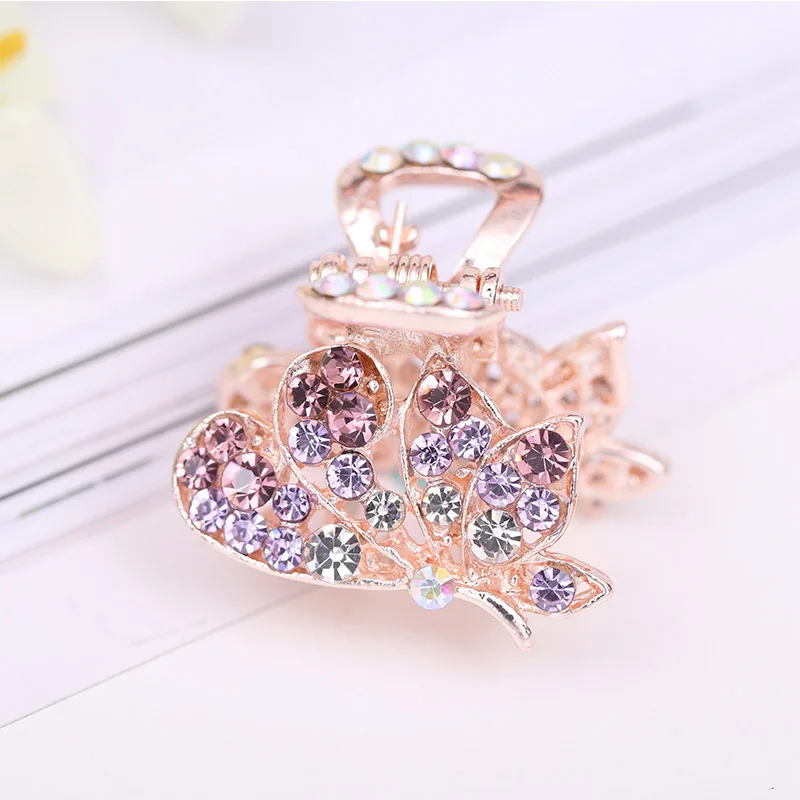 Hot Sale Flying Buterfly Hairpins Flowers 1PC Crown Peacock Crtstal Barrette Zircon Hair Accessories Bowknot Candy Colors |