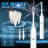 ultrasonic sonic electric toothbrush battery powered 5 cleaning modes waterproof adult travel toothbrush whitening teeth brush