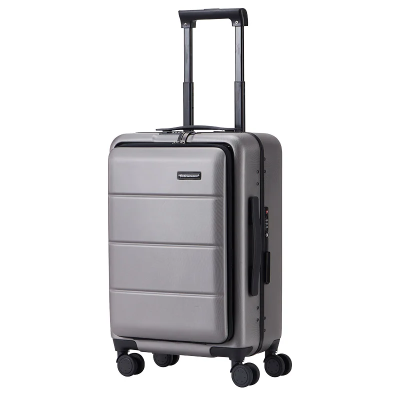 Grey Новинка, 2" 24" 2" дюймов ABS+ PC чехол для костюма, сумка в виде ракушки, универсальный чехол на колесиках для переноски багажа на молнии, чехол для путешествий, Модный чехол на колесиках - Цвет: Grey