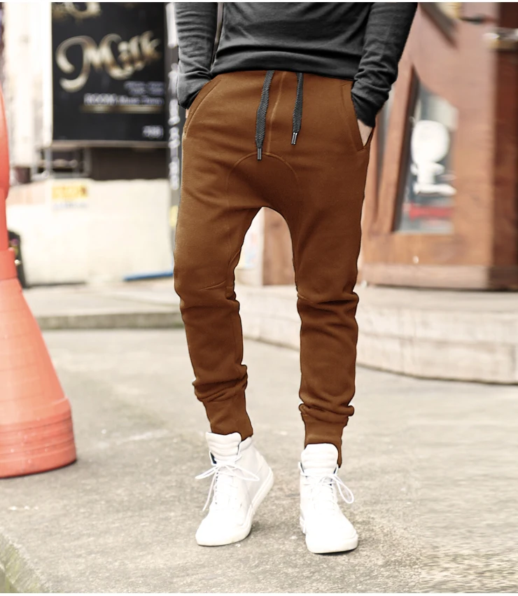 Шаровары мужские Новые хип-хоп утолщенные черные спортивные брюки хлопковые