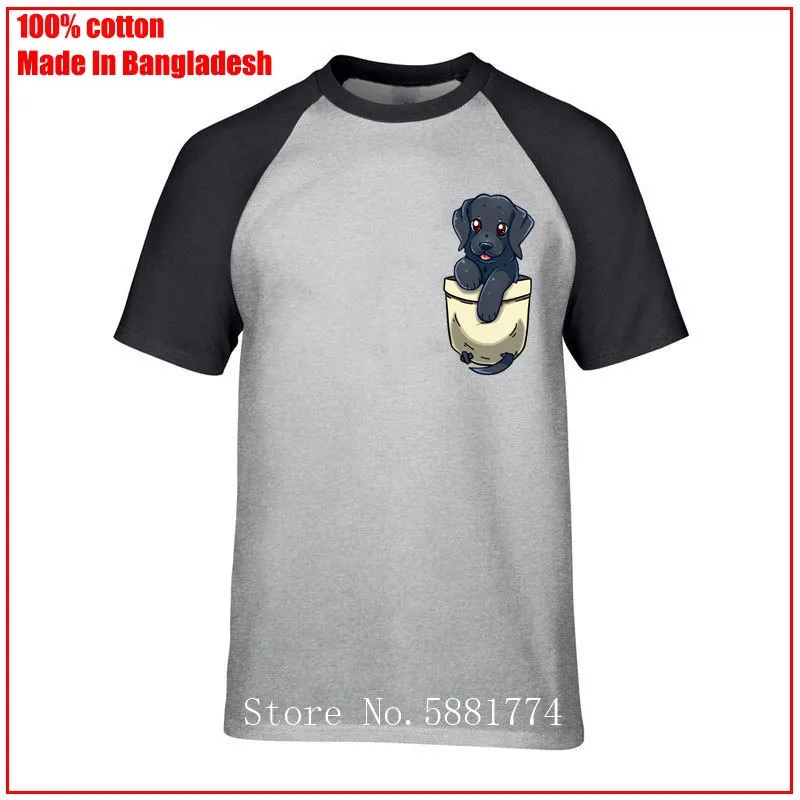 2020 Best Summer Stylish T shirt black labrador dog retriever cute Funny pocket Men T-shirt Color diversified T-shirts | Мужская одежда