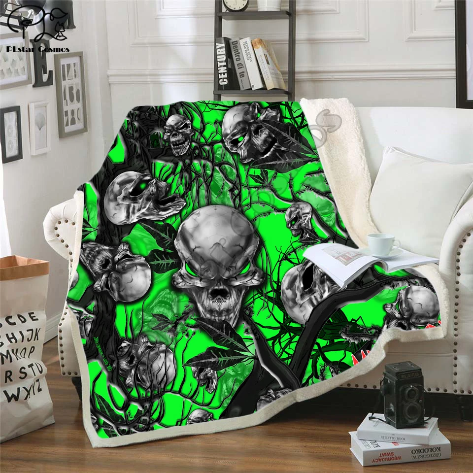 

flower skull 3D Bedding Outlet good quality Blanket Sherpa Blanket Plush Velvet Warm Sheet Cartoon Office Nap Blanket style 004