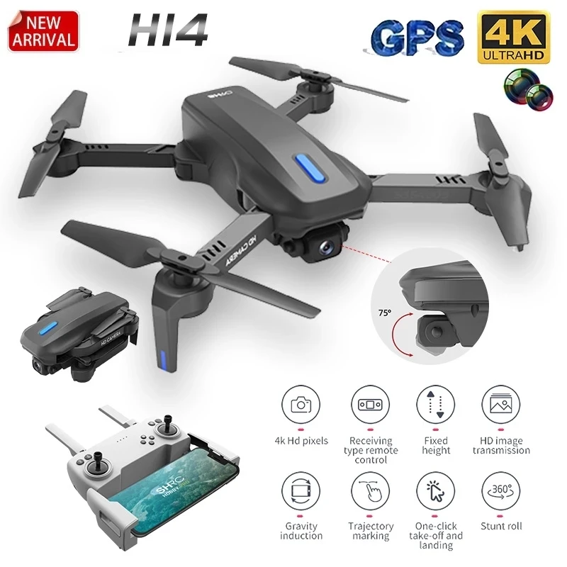 

New Arrival H14 GPS Quadcopter 5G WIFI FPV Drone HD 4K Profissional Camera Height Hold Mode Gesture Photo Video Foldable Drones