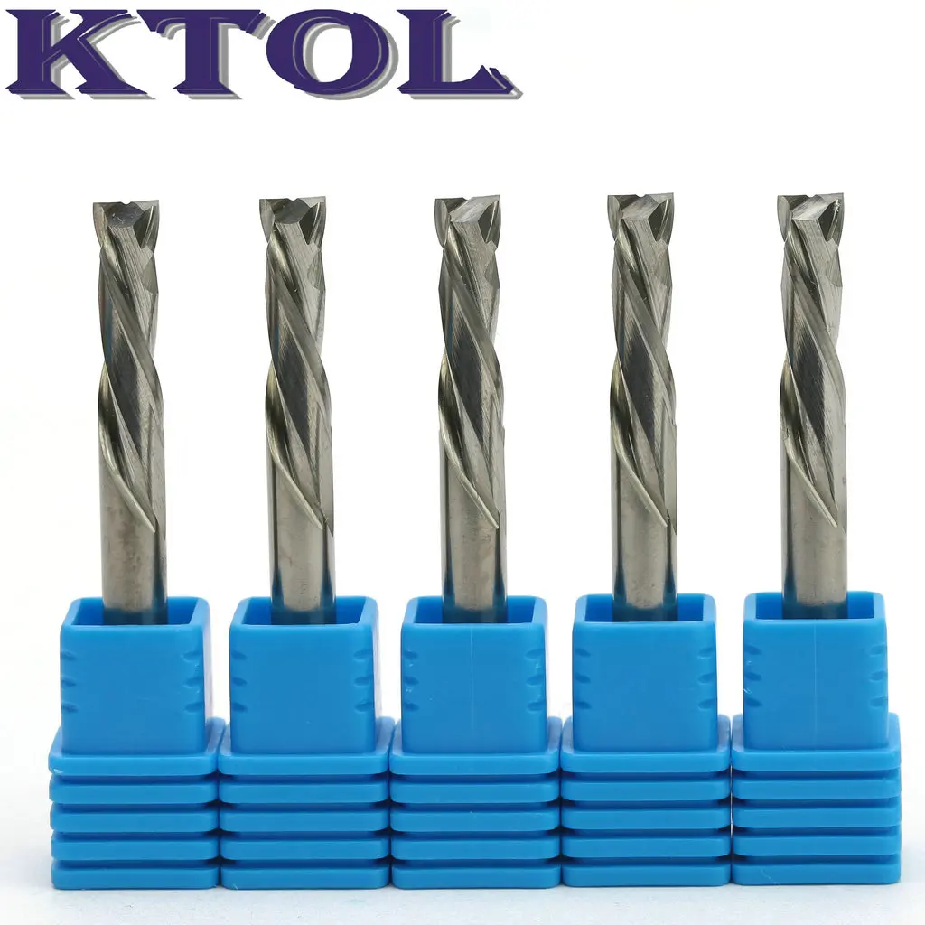 5x17 мм вверх и вниз Спиральные Фрезы с ЧПУ 2 канавки прочная карбидная торцевая