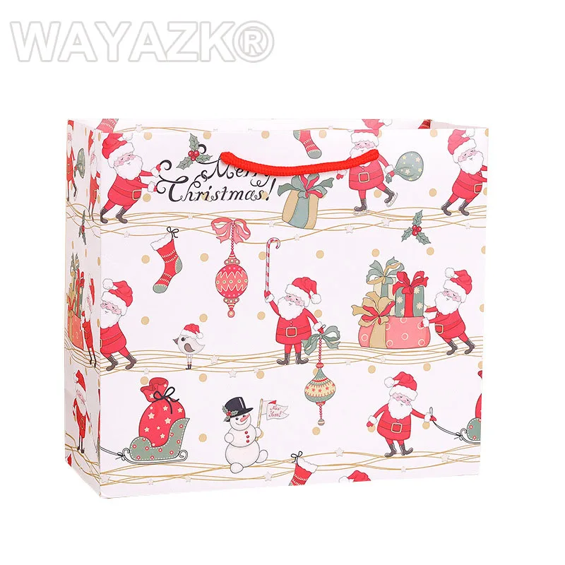 (100PCS/lot) wholesale christmas gift bag paper with handles