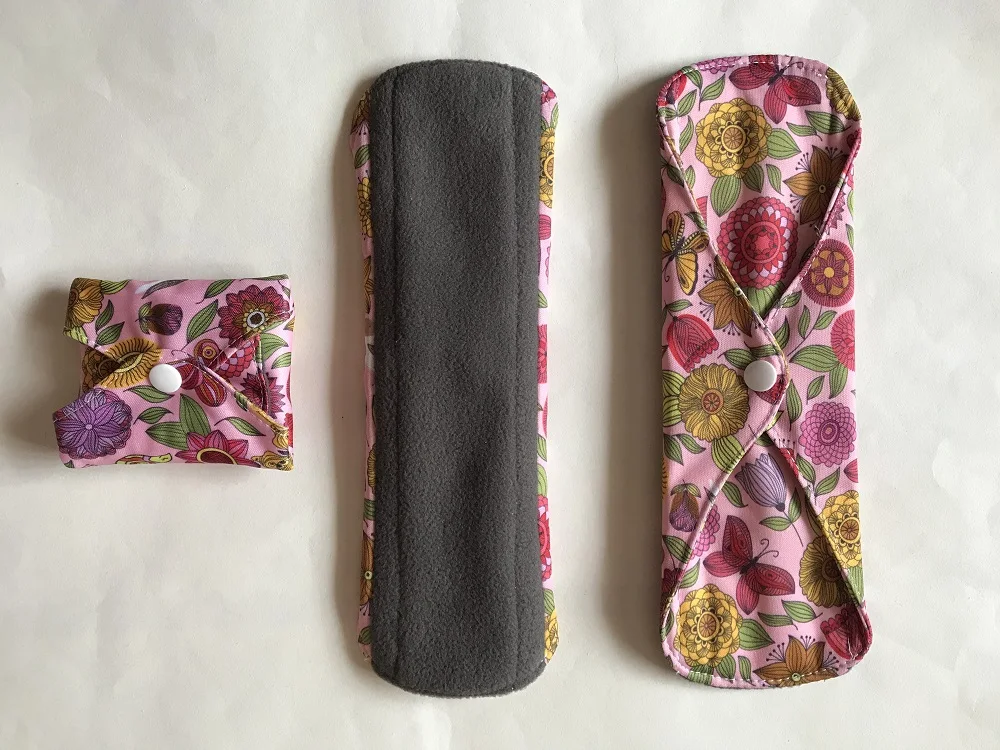 

MUMBABY 11pcs Set 2pc Mini Wet Bag +2@21cm +3@26cm +2@30.5cm + 2@41cm Reusable Charcoal Bamboo Mama Sanitary Menstrual pad
