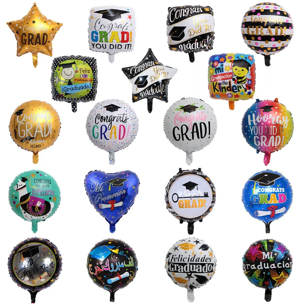 

1Pcs 18Inch Congrats Grad Helium Balloons Back To School Graduation Foil Balloon Birthday Party Decorations