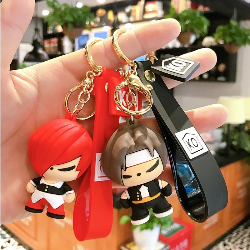 Брелок для ключей, Классическая игра в файтингах, Король бойцов, украшение для сумки красного цвета для мальчиков и девочек, креативный подарок, аксессуары Брелок для ключей, Классическая игра в файтингах, Король бойцов, украшение для сумки красного цвета для мальчиков и девочек, креативный подарок, аксессуары