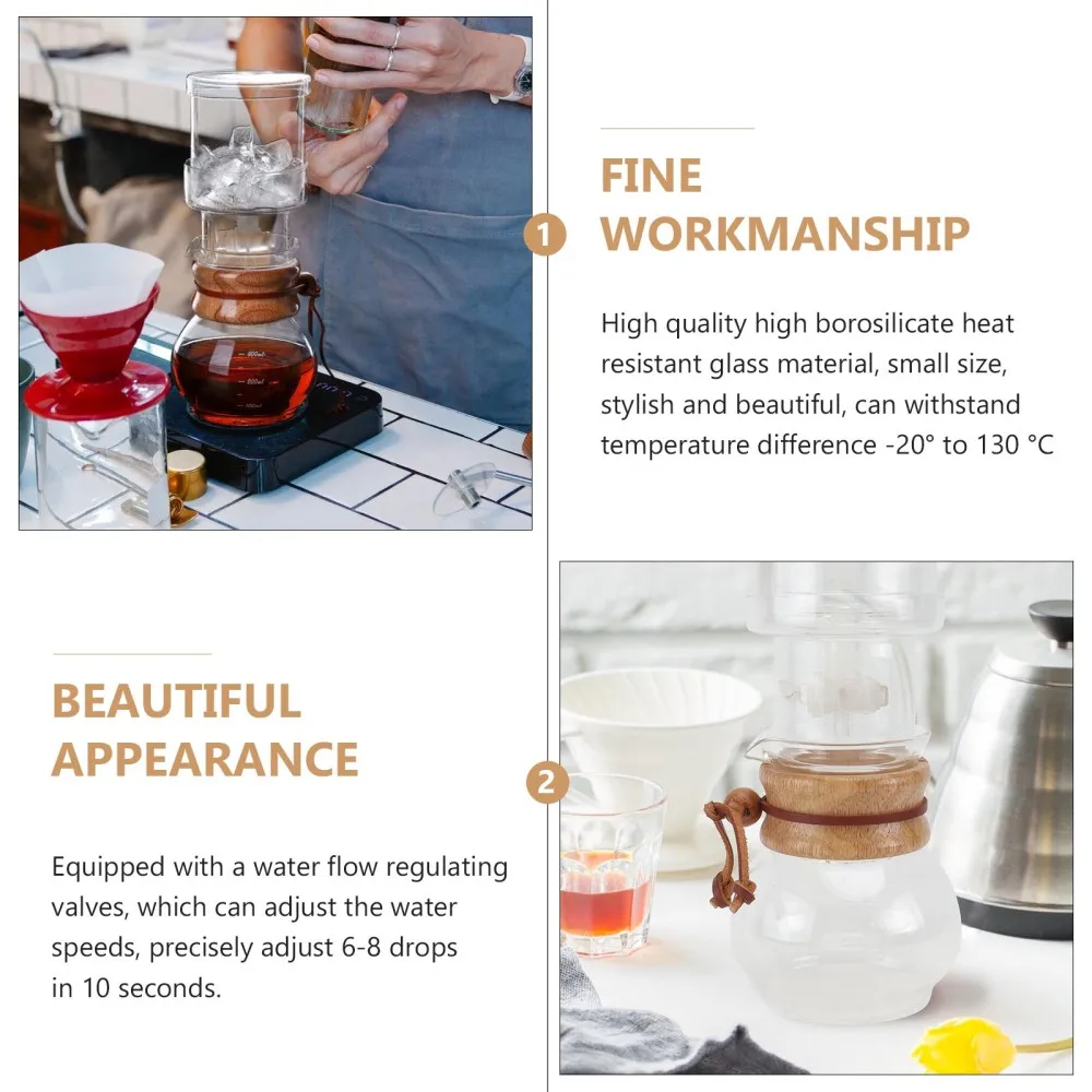 

1Set Transparent Coffee Pot Coffee Kettle Household Ice Coffee Pot Glass Pot