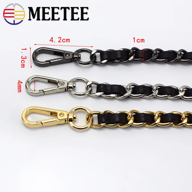 Meetee 1 шт. 120 см женская сумка из искусственной кожи с металлической цепочкой и