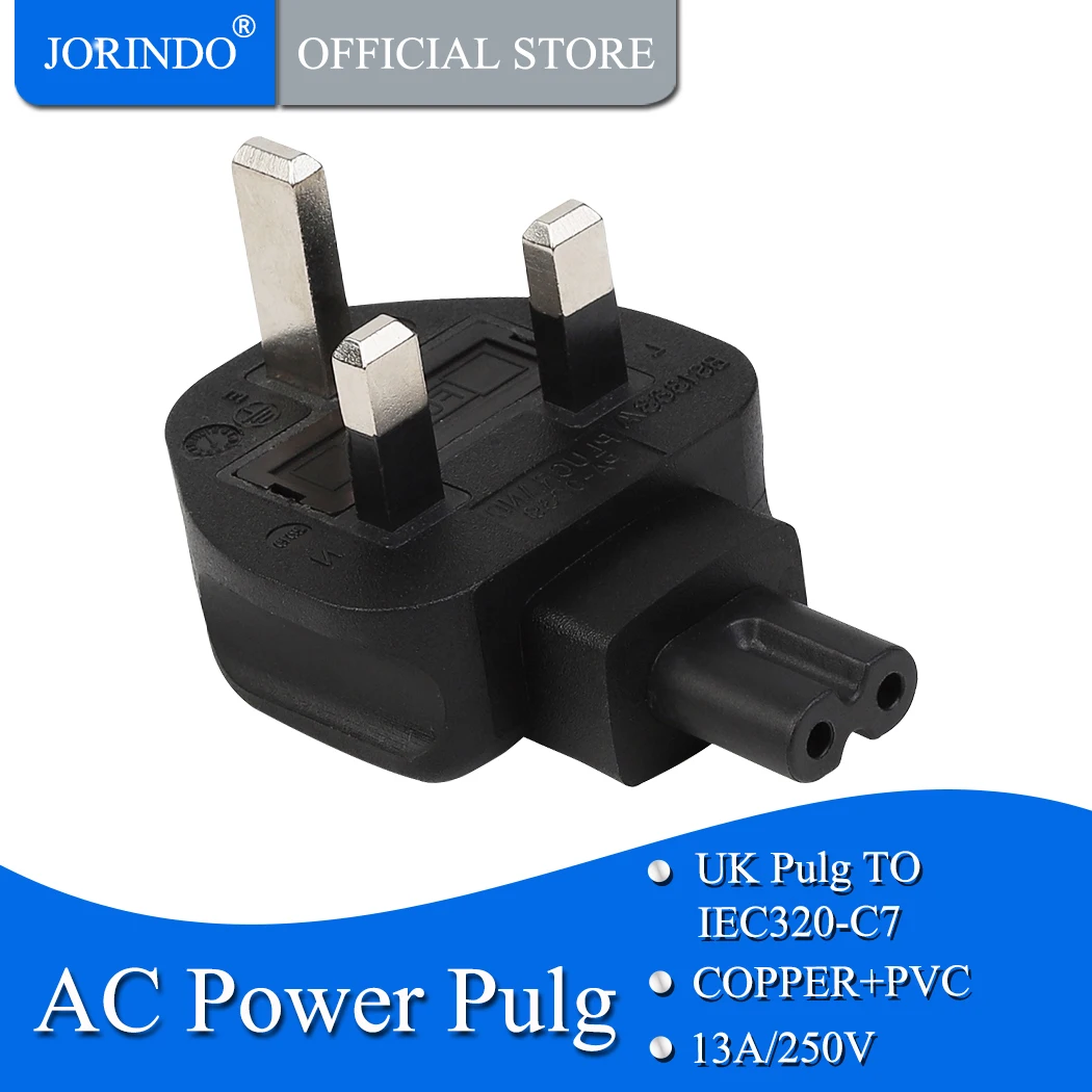JORINDO UK TO IEC320 C7 штепсельные вилки для преобразования энергии 3 Prong Male to IEC 320 Female AC