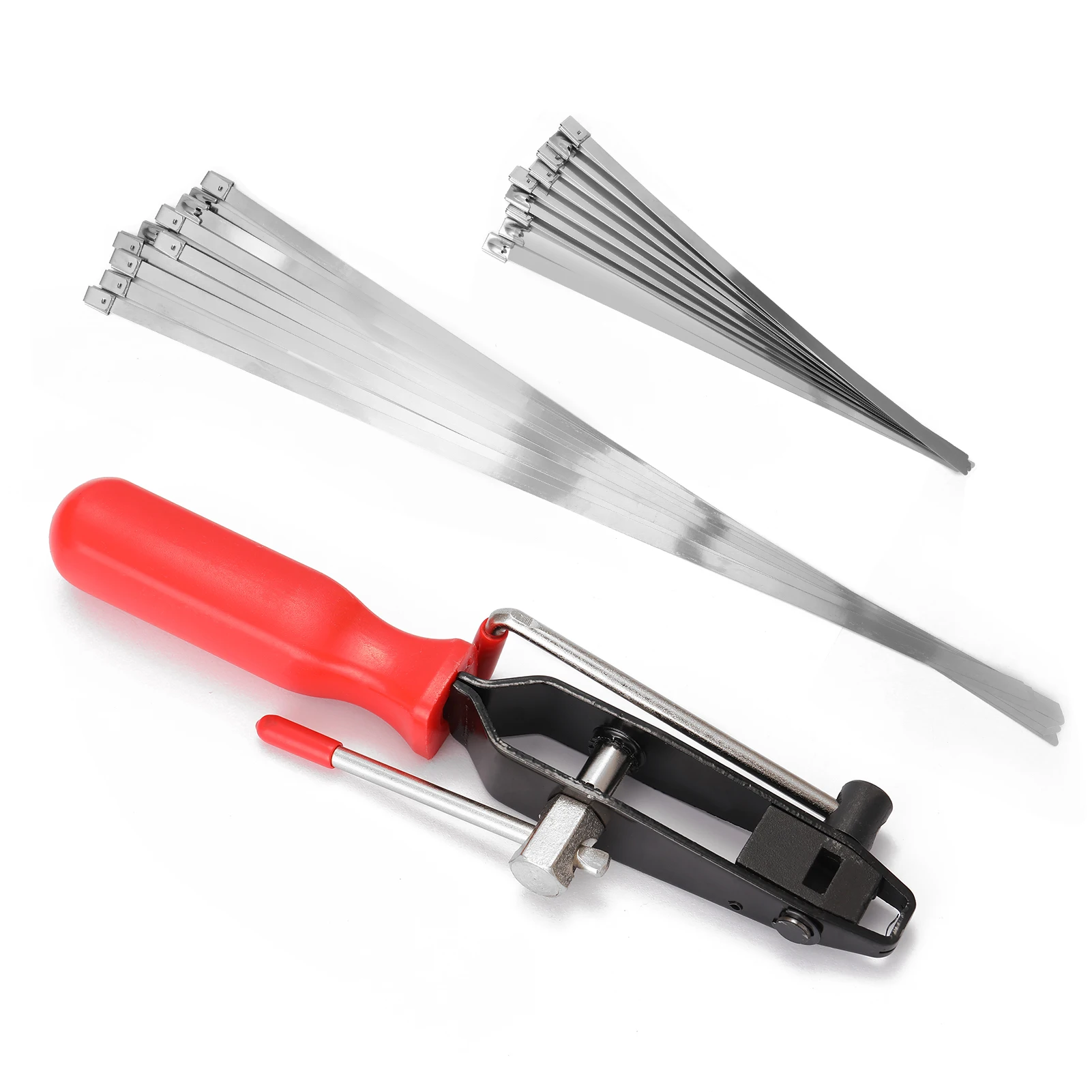 

Practical Handheld Clamp Tool and Clamping Bands Set Ferrule Plier Clamping Cinch