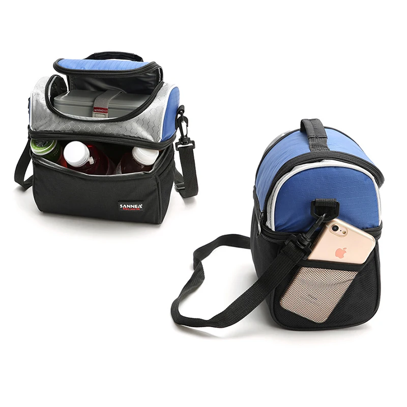 Двухслойная сумка для ланча изотермическая Термосумка детей школьная еды бенто
