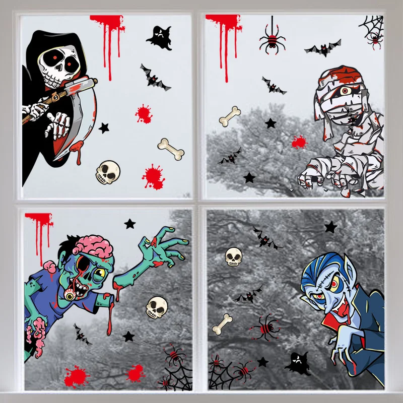 Съемная Настенная Наклейка На Хэллоуин обои с ужасами наклейка на окно в виде