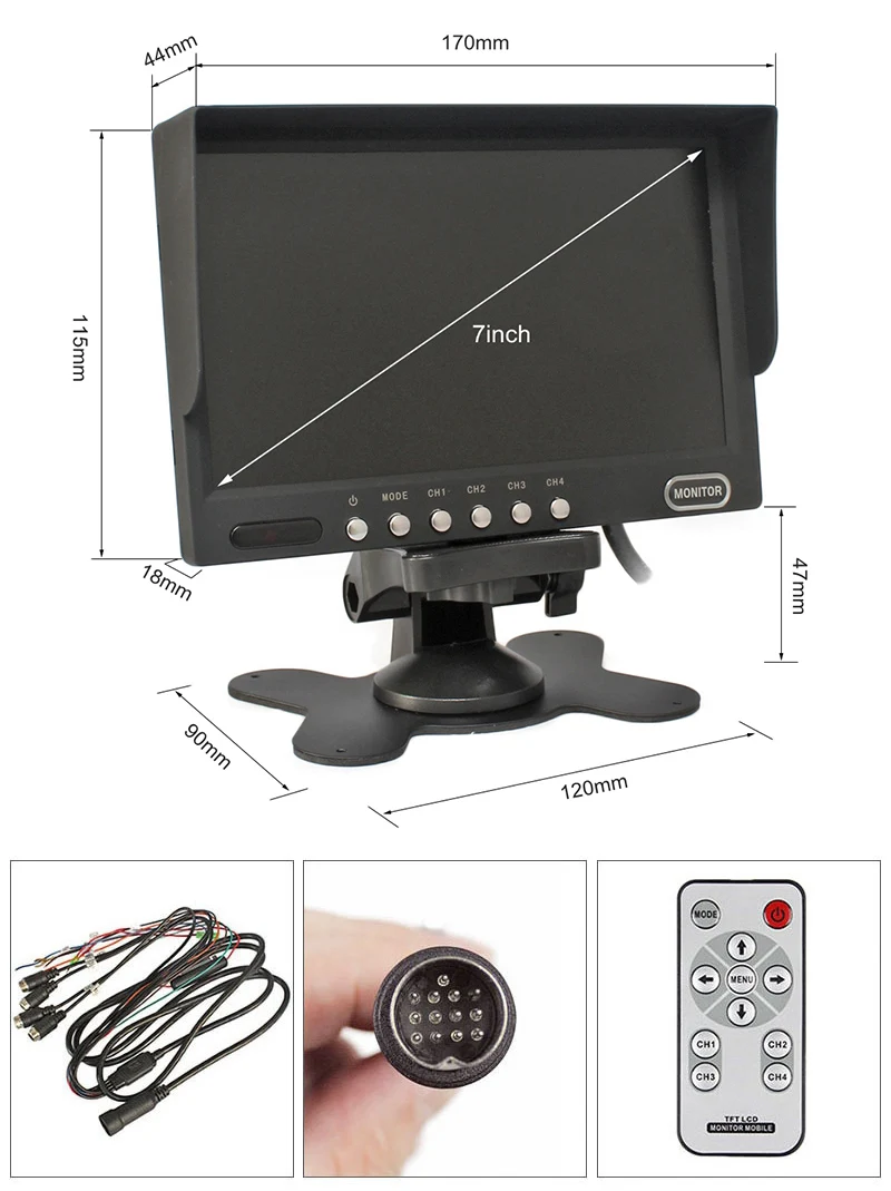 DIYSECUR 7 &quot4 Разделение QUAD монитор заднего вида автомобиля + 4 x CCD ИК Ночное Видение