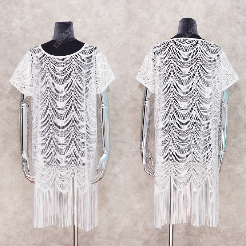 Сексуальное прозрачное Сетчатое мини-платье для плавания с бахромой Пляжная