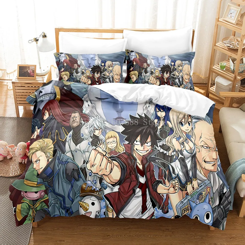 

Fairy Tail Bedding Set Single Twin Full Queen King Size Fairy Tail Bed Set Children's Kid Bedroom Duvetcover Sets 3D Prin