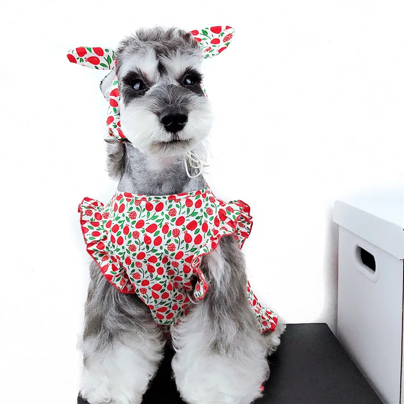 Модное платье для собак и щенков летняя крутая юбка повязка волос маленьких