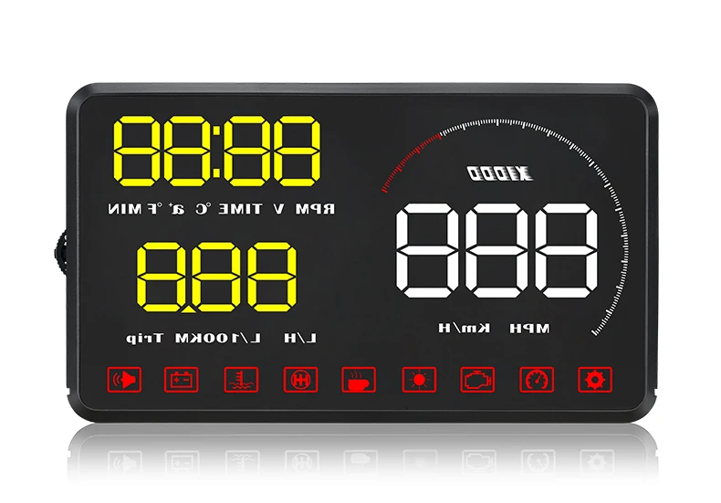 A9 автомобильный HUD Дисплей на голову OBD 2 Цифровой Автомобильный измеритель скорости сигнализации скорость проектор Предупреждение Авто HUD OBD2 дисплей