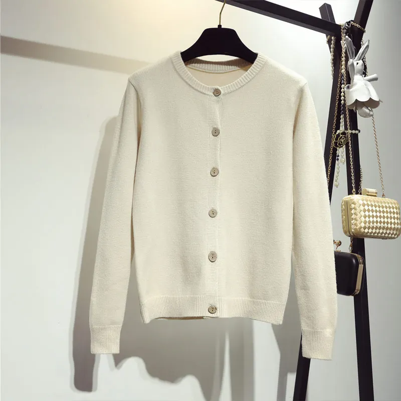 Женская одежда однобортный вязаный кардиган на пуговицах пальто осенняя куртка
