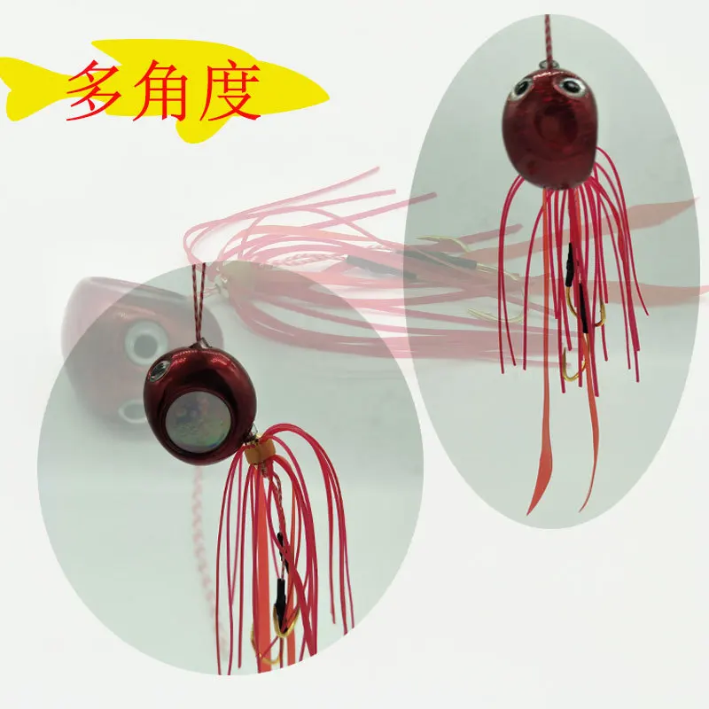 40g red 1pc 1 шт. 45 г/60 г/70 г/80 г Pesca слайдер Snapper/море bream джиг голова с юбкой свинец джиг приманка - Цвет: 40g red 1pc