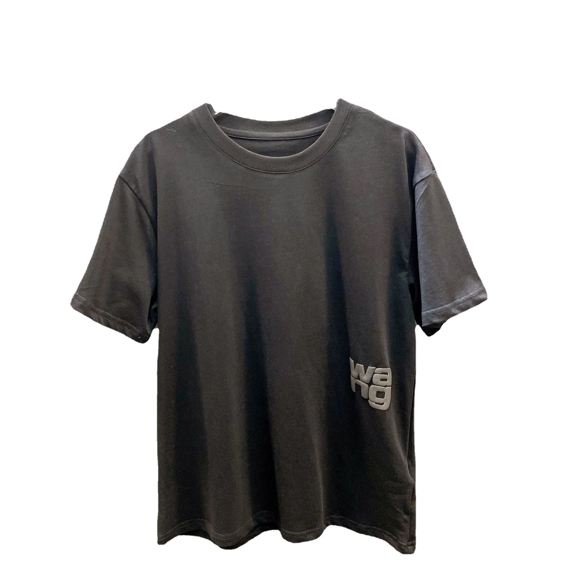 

WANG 2021 Summer AW King's Waist Belt Letter Wang Round Neck Cotton Loose T-shirt Short-sleeved Top