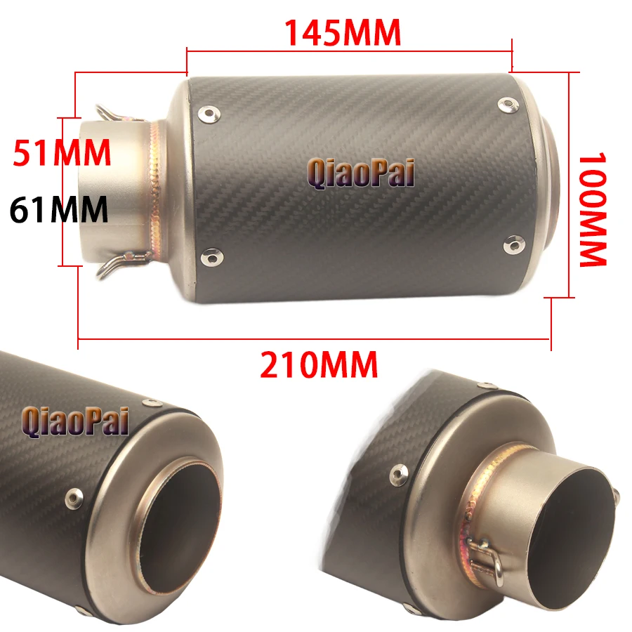 Выхлопная труба для мотоцикла 51 мм 61 выхлопной глушитель из нержавеющей стали