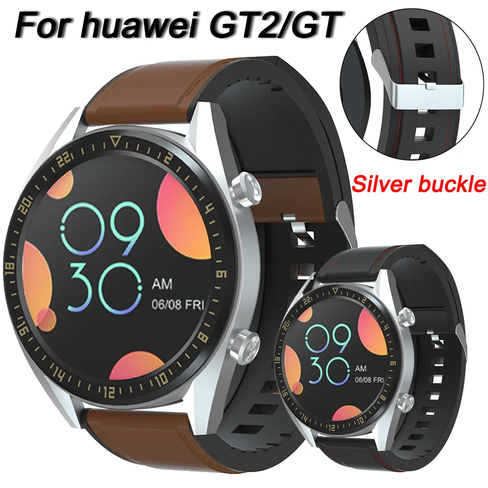 Ремешок для наручных часов Huawei Watch GT2 GT 2 силиконовый браслет из натуральной кожи