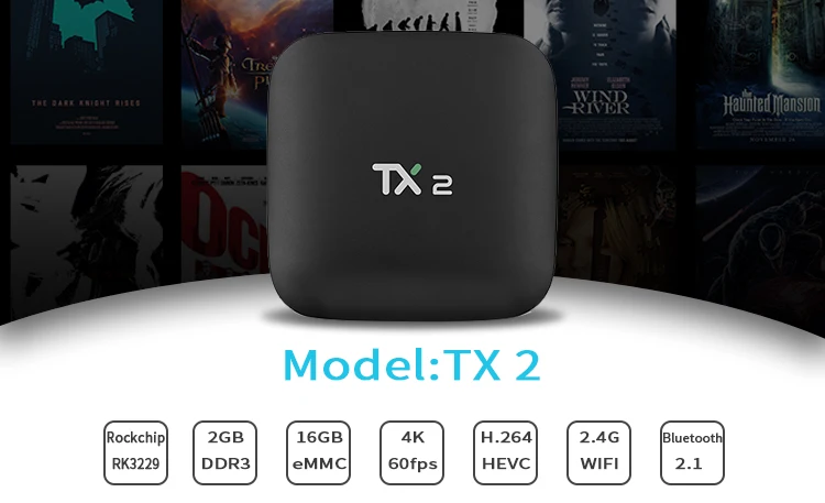 TX2 Android 7,1 ТВ приставка RK3229 2G 16GB 2,4G Wifi 4K медиаплеер Смарт IP ТВ приставка телеприставка