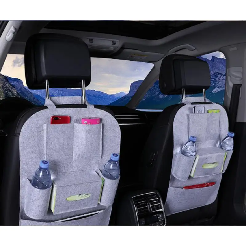 Кожаный Органайзер для заднего сиденья автомобиля сетка сумка хранения с