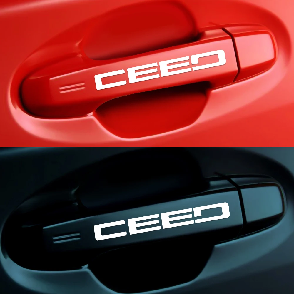 4 шт. наклейки на дверную ручку автомобиля для Kia Ceed Sorento Forte Soul Sportage Optima Cadenza Rio Picanto